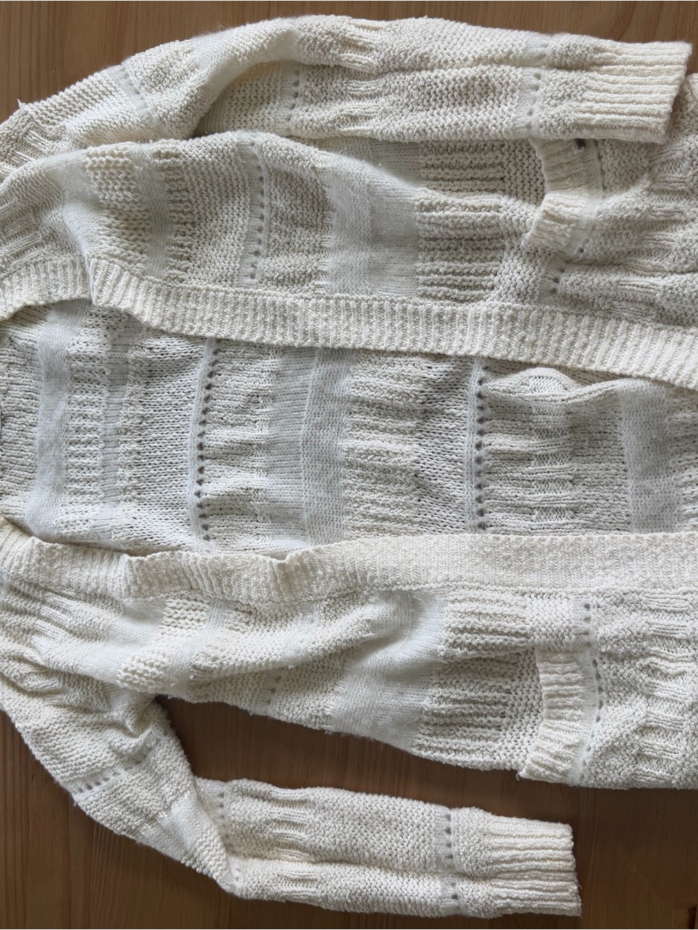 Abercrombie & Fitch Cream Open-Knit Cardigan